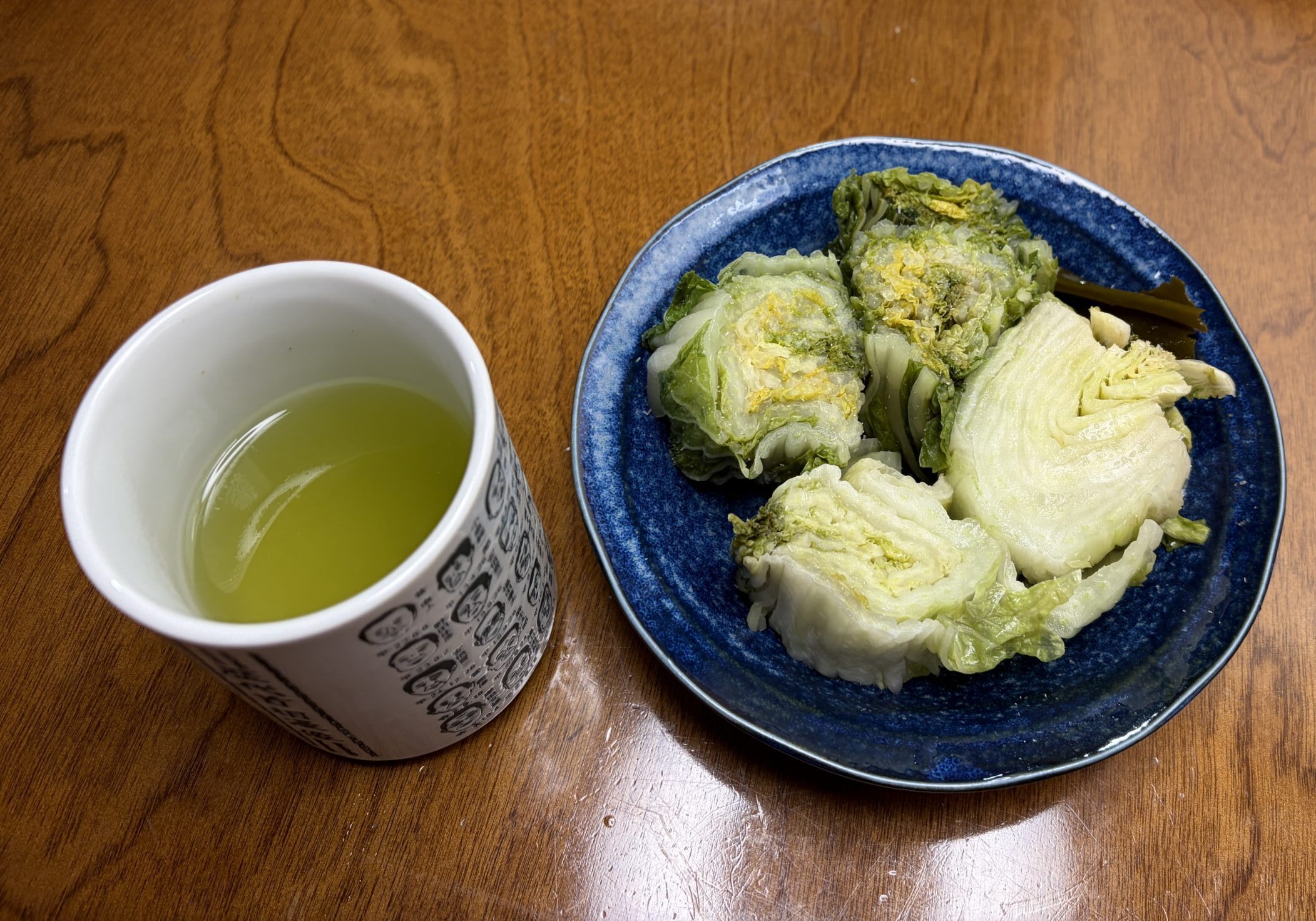 白菜漬け　緑茶